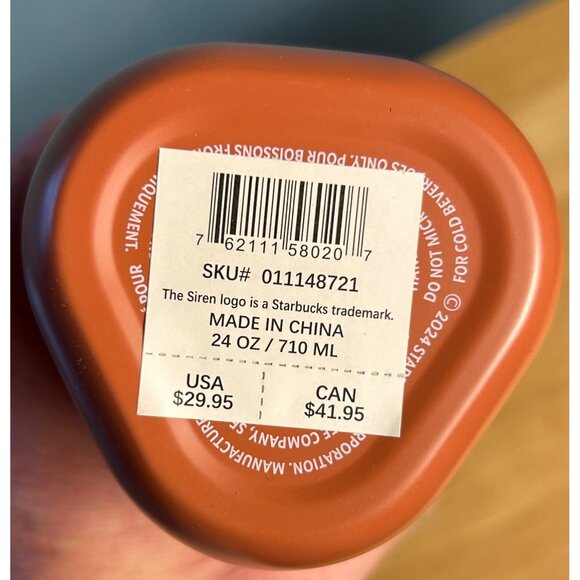 NWT Starbucks 24 Oz Recycled Stainless Steel Tumbler With Lid & Straw Terracotta - Picture 4 of 4